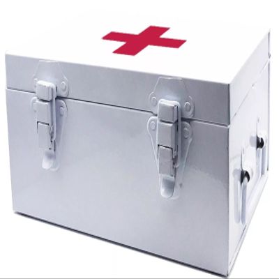 Nobel Medical First Aid Box with Detachable Tray, 2 Layer Storage, Multi Purpose Box, Camping, Workshop, office, Home, Vehicles, Safty Lock White