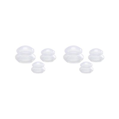 2 Set of 3X Silicone Cupping Set Vacuum Cupping Cup for Shoulder Arm Body Massage Transparent