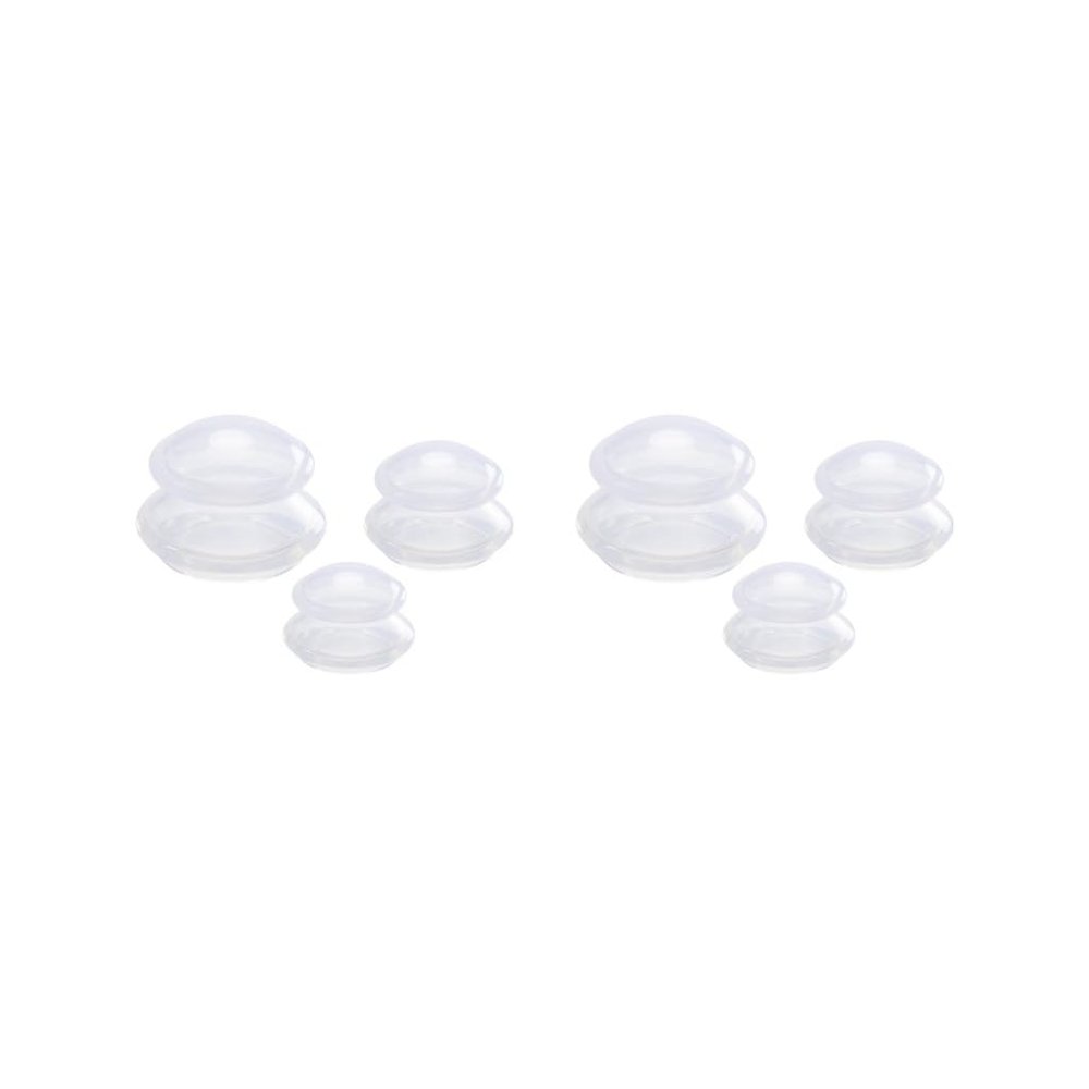 2 Set of 3X Silicone Cupping Set Vacuum Cupping Cup for Shoulder Arm Body Massage Transparent