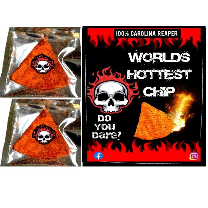 2 x Hottest Chip in the UK - Carolina Reaper Extreme heat UK - Box of two. Challenge