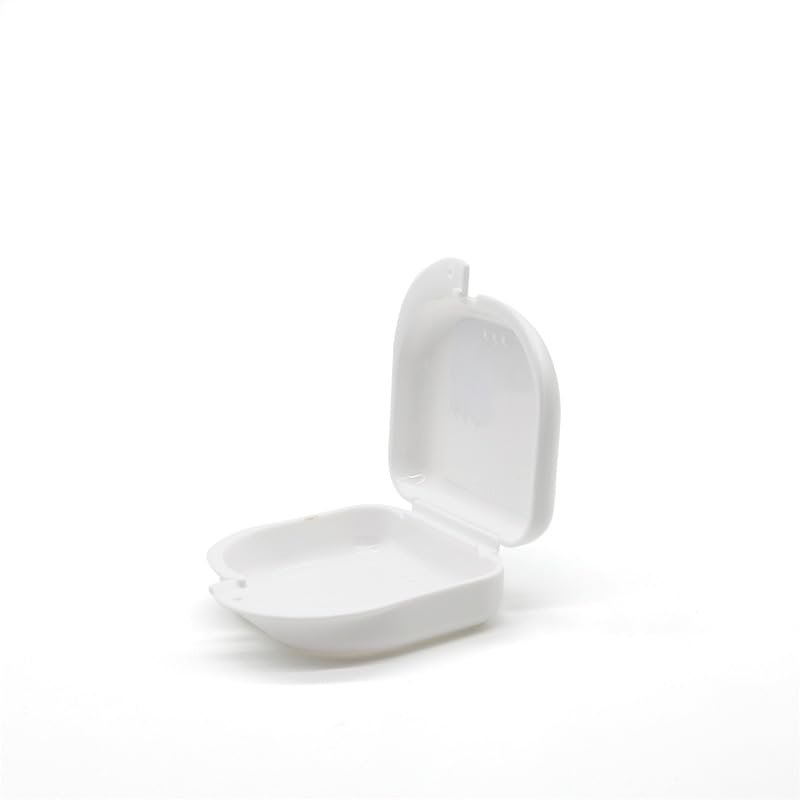 50 Pack Dental Orthodontic Retainer Box Denture Storage Container Mouth Guard Box with Vent and Hinged Lid (Color : White - 50pcs)