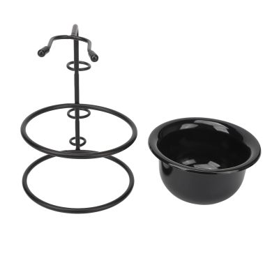 BROLEO Men's Shaving Brush Stand, Shaving Bowl Metal Stand, 2pcs Portable Stable Base for Salon