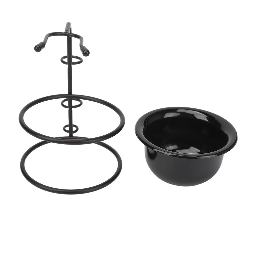 BROLEO Men's Shaving Brush Stand, Shaving Bowl Metal Stand, 2pcs Portable Stable Base for Salon