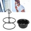 BROLEO Men's Shaving Brush Stand, Shaving Bowl Metal Stand, 2pcs Portable Stable Base for Salon view 2
