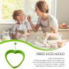 JPSDOWS Fried Egg Mould, Versatile Breakfast Egg Rings - Round Heart-Shaped Plum Blossom Silicone Egg Rings for English Muffins, Pancake Grill Plate view 2