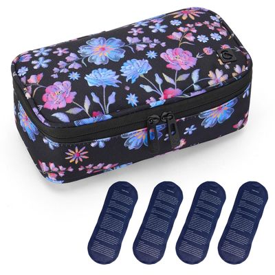 ALLCAMP Insulin Cooler Travel Case, Portable Insulin Cooler for Diabetics, with 4 Cool Bag Small, Insulated Lining and Pen Compartment (Purple)