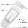 EQURA Electric Shaker Bottle, Blender Bottles, Made with Tritan - BPA Free - Portable Mixer Cup/USB Rechargeable Shaker Cups for Protein Shakes and Meal Replacement Shakes - White view 2