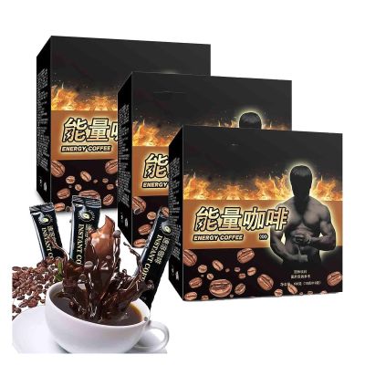 Men's Energy Coffee - Black Maca Men's Energy Coffee,Maca Coffee Powder, Instant Maca Coffee for Men, Coffee Blended for Men (3BOX)