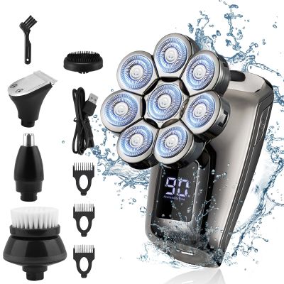 5 in 1 Men's Floating Razor,Rechargeable Portable Shavers for Men Waterproof with LED Display for Beard Trimmer Haircutter