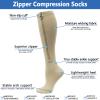Valcatch 25-30mmhg Compression Socks with Zipper for Men & Women Up to 6XL Closed Toe Knee High Support Socks for Circulation view 2