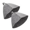 Homoyoyo Felt Hats for Sauna 2pcs Felt Sauna Hat Russian Spa Womens Stylish Room Accessories Hair Towel Cap Bathroom Headwear for Bath Products Mix Miss Grey view 1