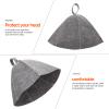 Homoyoyo Felt Hats for Sauna 2pcs Felt Sauna Hat Russian Spa Womens Stylish Room Accessories Hair Towel Cap Bathroom Headwear for Bath Products Mix Miss Grey view 3