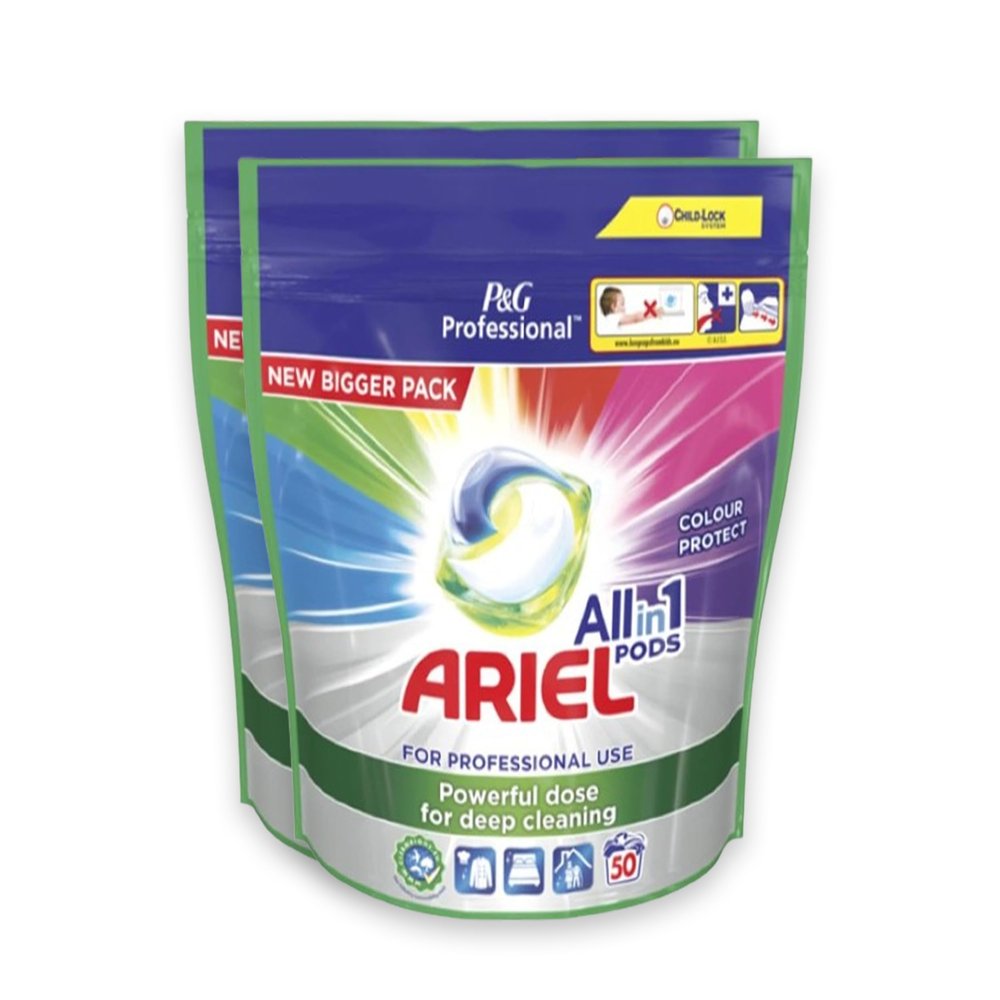 Ariel Professional Liquipods All in One Colour Protect - 2x50 Pods, Double Pack for 100 Washes