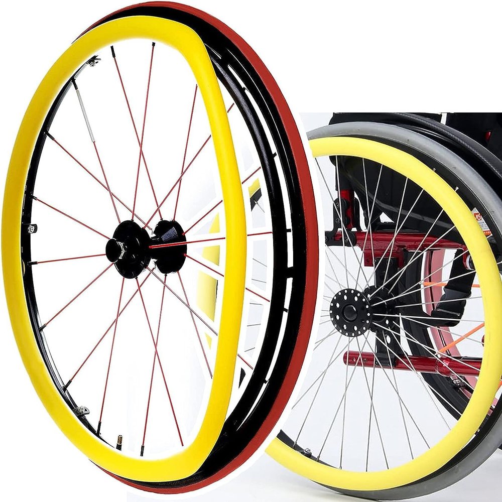 24inch Rear Wheel Sports Wheelchair Cover, Colorful Wheelchair Push Rim Covers, Improve Grip And Traction, Wheelchair Rear Wheel (Color : D)