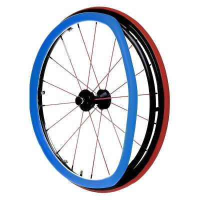 22/24-Inch Wheelchair Push Rim Protective Cover,Rear Wheel Sports Wheelchair Cover,Silicone Hand Push Cover-Improve Grip And Traction (Color : B, Size : 24in)