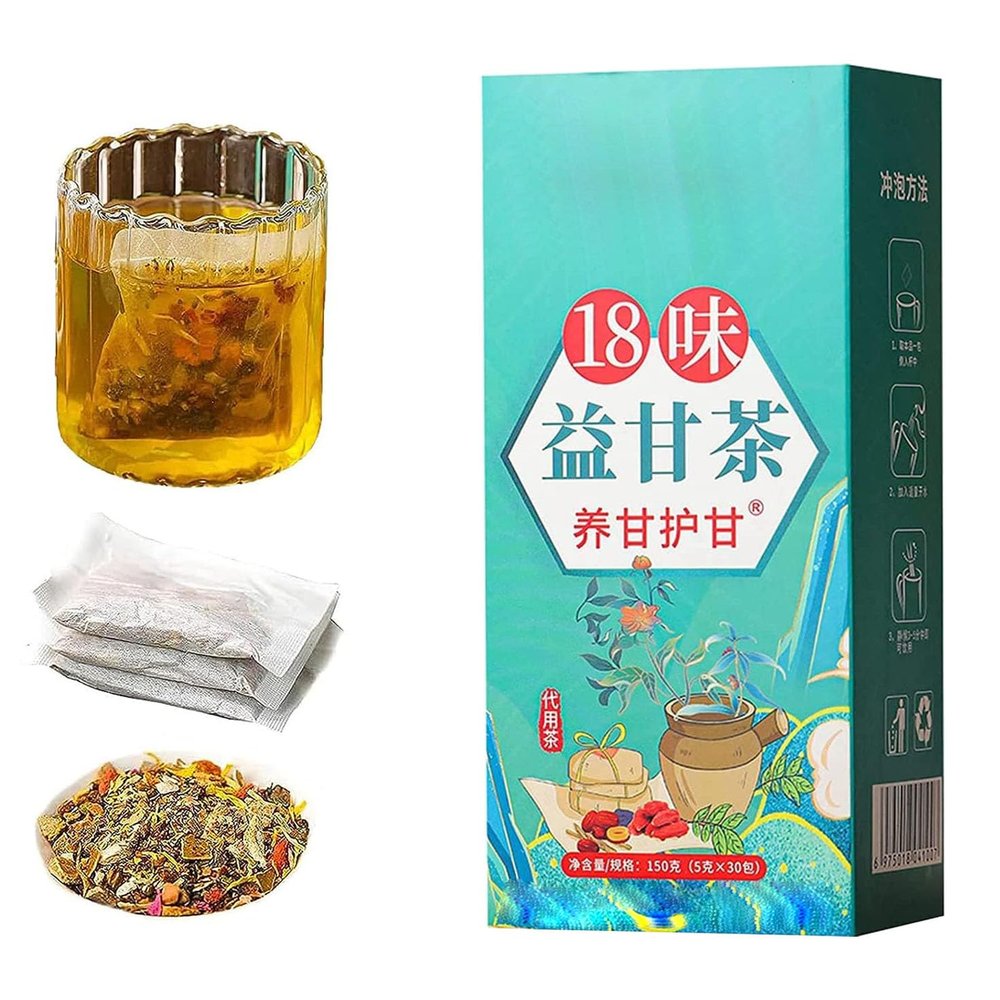 18 Flavors Liver Care Tea,18 Flavors of Liver Protection Tea,Daily Liver Nourishing Tea,Chinese Nourishing Liver Tea,18 Different Herbs,Everyday Nourishing Liver Tea for All People (1Box)