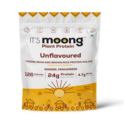 I Am Love Plant Protein Powder Its Moong For Women And Men, Healthy Vegan Protein Powder With Moong And Brown Rice Isolate, 22 gm Protein/Serving, Easy To Digest, Gluten Free, No Preservative,