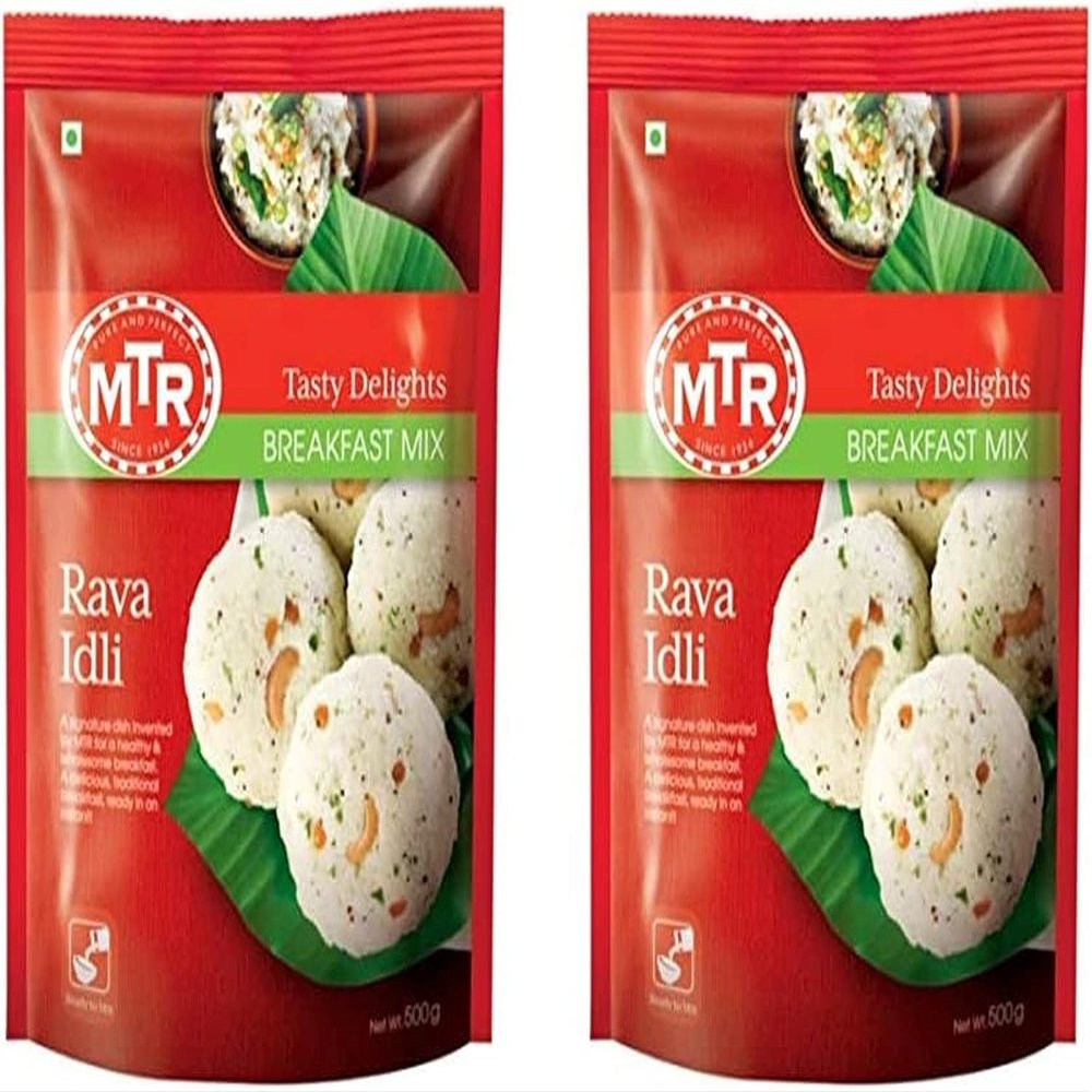 MTR Instant Ready Mix Various Flavours - Traditional South Indian Breakfast  Tasty and Healthy - Easy to Prepare Snacks - Rava Idli 500g (Pack of 2)