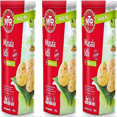 MTR Instant Ready Mix Various Flavours - Traditional South Indian Breakfast  Tasty and Healthy - Easy to Prepare Snacks - Masala Idli 500g (Pack of 3)