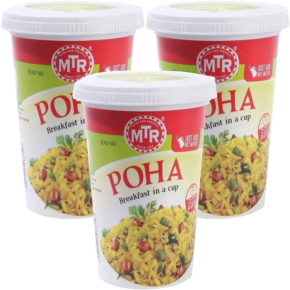 MTR Instant Ready Mix Various Flavours - Traditional South Indian Breakfast  Tasty and Healthy - Easy to Prepare Snacks - Cuppa Poha 80g (Pack of 3)