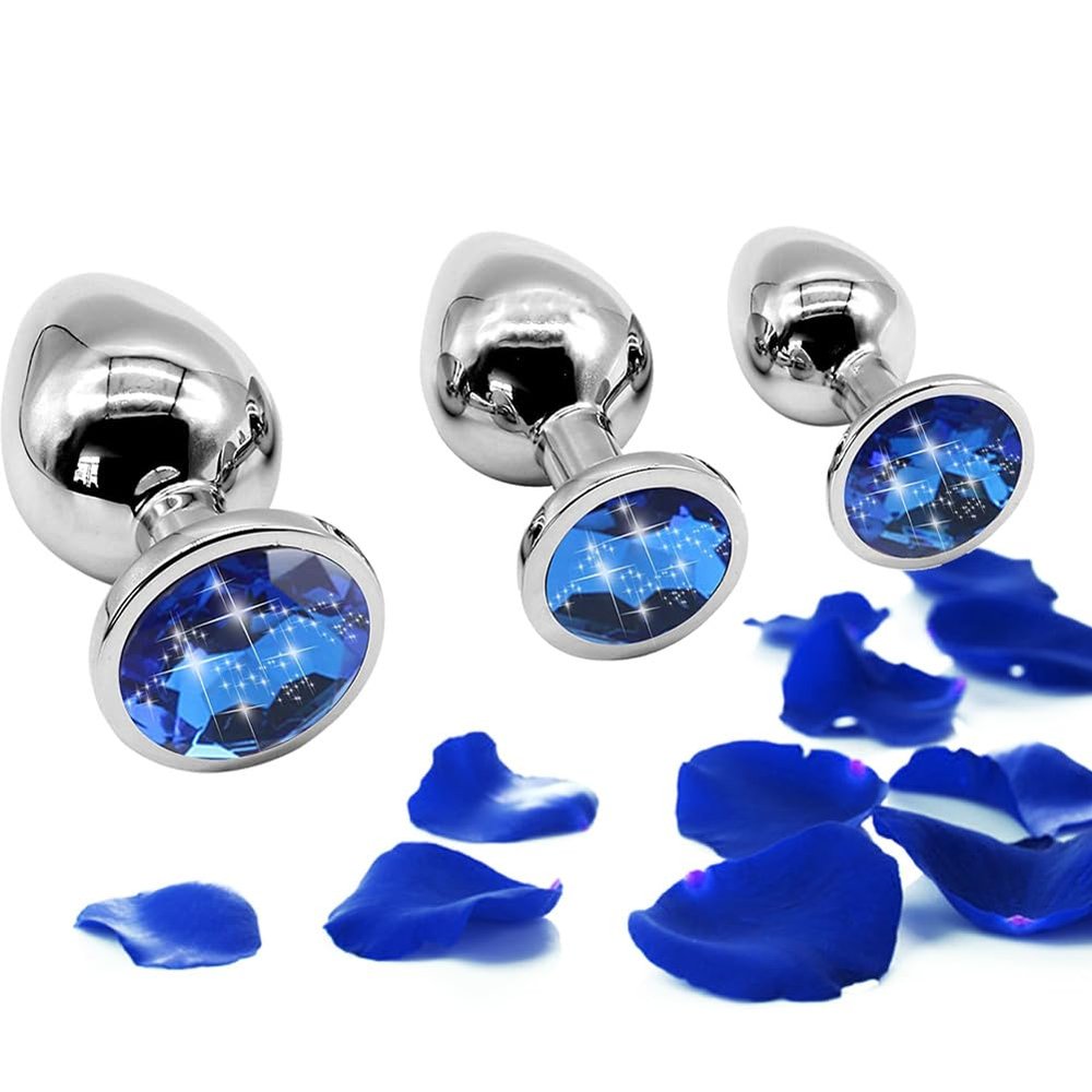 3 PCS an.al Butt Pl.UG Training Kit, A.nal S.ex Toys Fetish Safety Toy for Women Men Beginner (New Blue)
