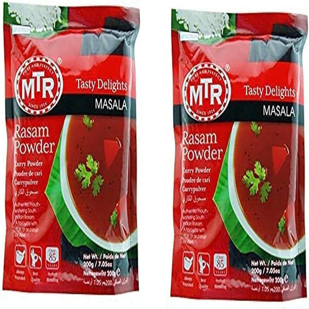 MTR Instant Ready Mix Various Flavours - Traditional South Indian Breakfast  Tasty and Healthy - Easy to Prepare Snacks - Rasam Powder 200g (Pack of 2)