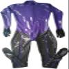 Transparent Black Women Latex Rubber Tight Catsuits with Gloves Socks Back Crotch Zip,Purple-Black-Male,3XL view 1