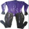 Transparent Black Women Latex Rubber Tight Catsuits with Gloves Socks Back Crotch Zip,Purple-Black-Male,3XL view 2