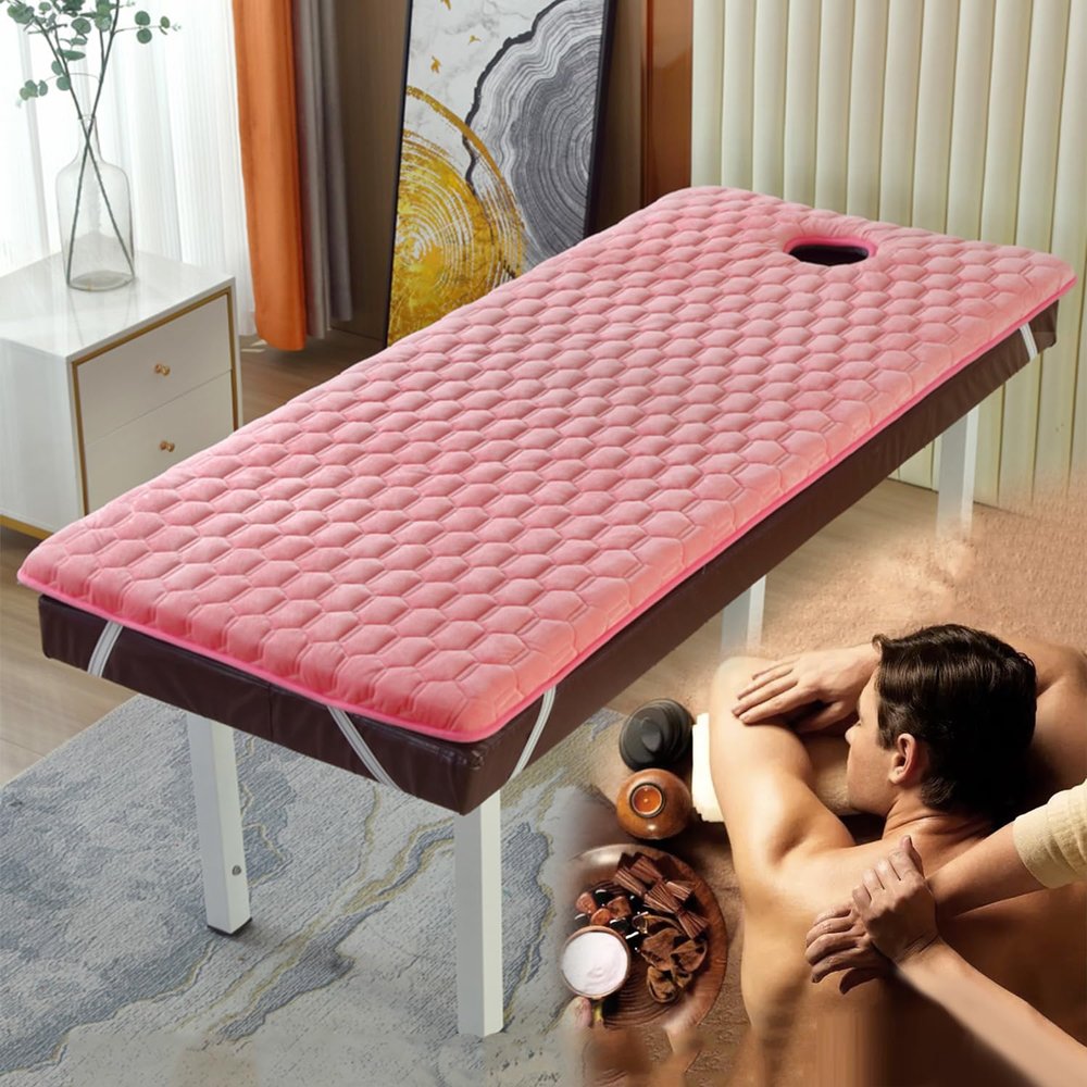 LXJDDLD Massage Mattress Pad,Mattress Topper with Breath Hole for Sofa Bed,Memory Foam Mattress Topper for Massage Table,Massage Accessories Protective Pad with Square Head,Pink,60x180cm 6cm