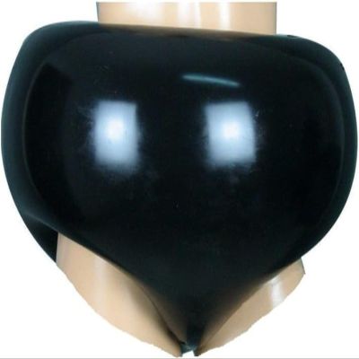 Handmade Black Inflatable Latex Underpants Rubber Swimsuit Briefs Inflate Shorts,Purple,XL