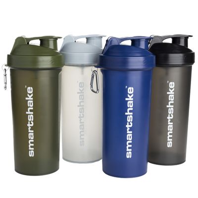 Smartshake Lite 4 Pack Protein Shaker Bottle 800 ml | 27 oz Leakproof Gym Workout Shaker Bottle, BPA Free Protein Powder Shaker Cup for Men Women(Mist Gray, Army Green, Black, Navy Blue)