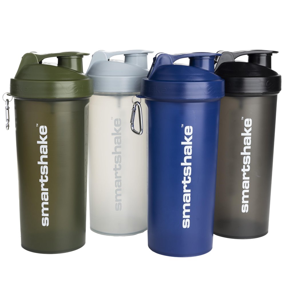 Smartshake Lite 4 Pack Protein Shaker Bottle 800 ml | 27 oz Leakproof Gym Workout Shaker Bottle, BPA Free Protein Powder Shaker Cup for Men Women(Mist Gray, Army Green, Black, Navy Blue)