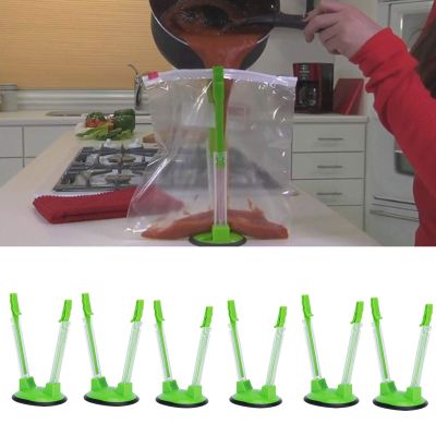 Freezer Bag Holder Stand, Bag Holder for Plastic Bags, 6Pcs Food Storage Bag Holder Stand, HandsFree Bag Racks, Bag Holder for Filling