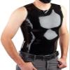 Black Latex Men Vest Top Shirt Crew Neck Sleeveless Costume Male Tops Rubber O-Neck Vest 100% Handmade,Others Color,M view 1