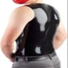 Black Latex Men Vest Top Shirt Crew Neck Sleeveless Costume Male Tops Rubber O-Neck Vest 100% Handmade,Others Color,M view 2