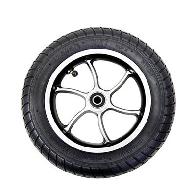 10-inch Wheelchair Front Casters, Electric Wheelchair Accessories, Replacement Wheels for Disabled Elderly Walkers, Inflatable Rubber Wheels (Color : Black, Size : 25cm/10inch)