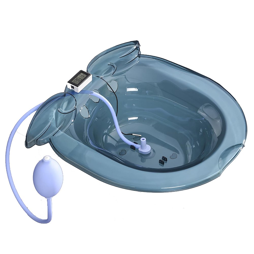 CUTTE Sitz Bath for Hemorrhoids, Soaking Basin Ues for Inflammation Treatment Fits Universal Toilet, Vaginal Steaming Tub for V Steaming and Sitz Bath Soak,Blue2,41x39cm