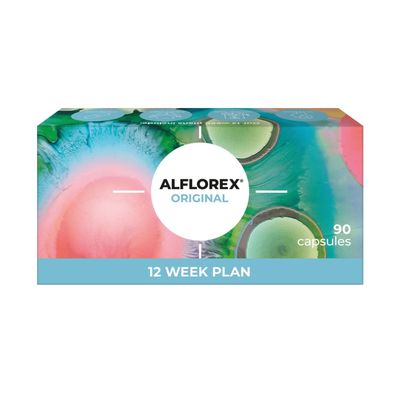 Alflorex Original 12 Week Plan - Daily Gut Health Probiotics Supplement with Unique Bifidobacterium Longum Bacteria Strain 35624 - Bacterial Cultures - 90 Capsules