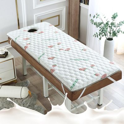 LXJDDLD 6cm Thickness Lash Bed Topper,Square Head Spa Bed Mattress Pad,Non-Slip Memory Foam Mattress for Massage Table Accessories with Facial Breathing Hole,Fruit,70x185cm 6cm