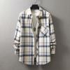 Flannel Shirt Men's Checked Cotton Shirt Long Sleeve Plaid Shirt Casual Checked Shirt Regular Fit for Autumn Winter, E Beige, M view 3
