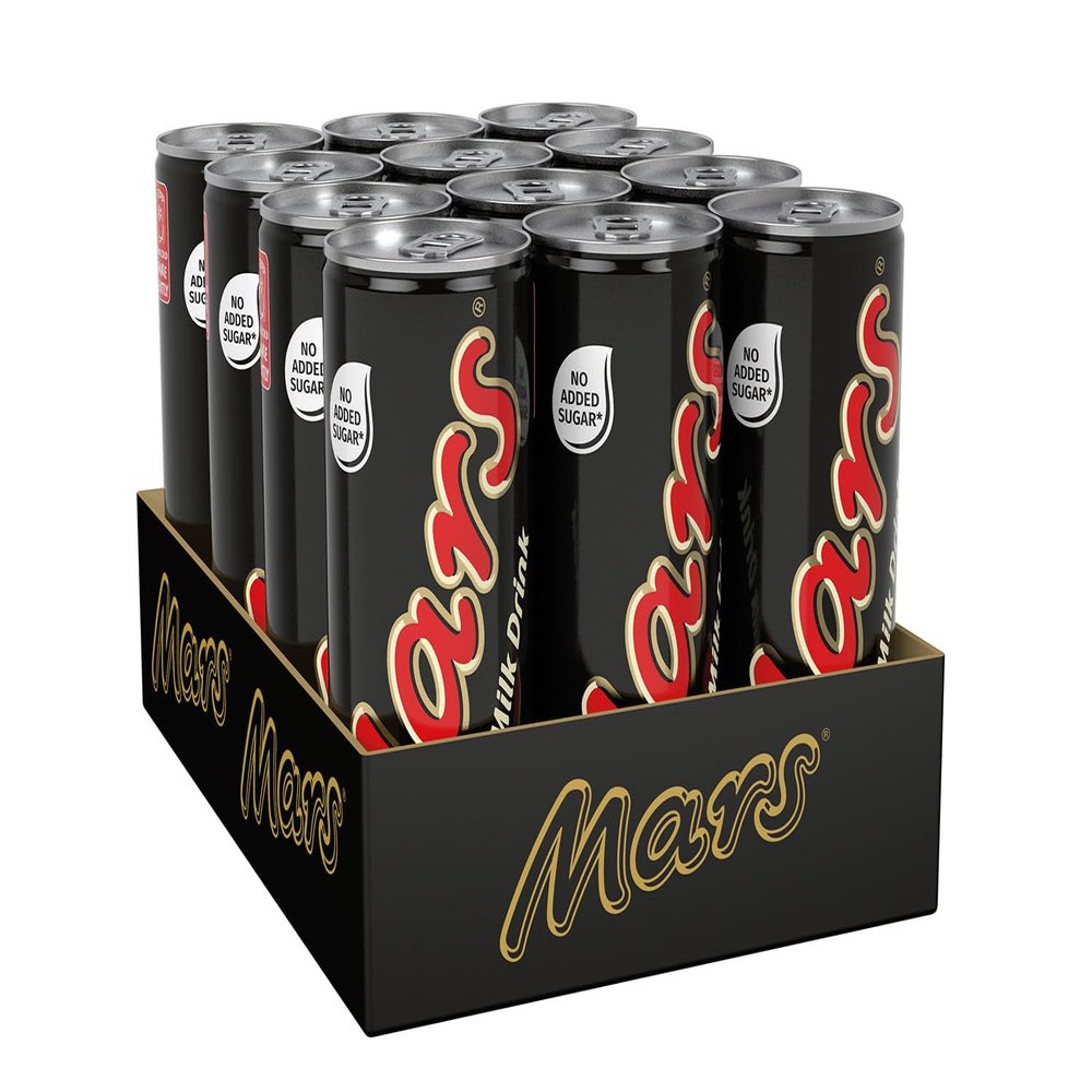 Mars Milk Chocolate Ready To Drink Can, 250ml (Pack of 12), No Added Sugar, Vegetarian