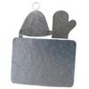 CIMAXIC Sauna Cap Set Mitten and Mat Breathable Felt Sauna Hat for Women Stylish Grey for Home Spa view 1