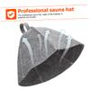 CIMAXIC Sauna Cap Set Mitten and Mat Breathable Felt Sauna Hat for Women Stylish Grey for Home Spa view 3