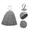 CIMAXIC Sauna Cap Set Mitten and Mat Breathable Felt Sauna Hat for Women Stylish Grey for Home Spa view 4
