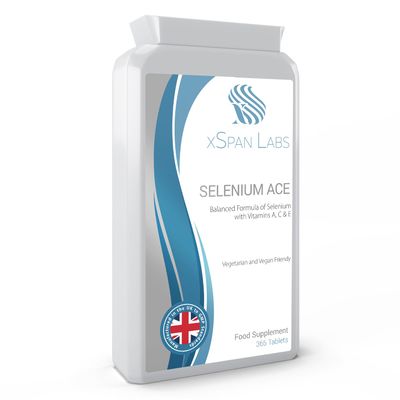 Selenium ACE 50mcg 365 Tablets - A Year's Worth of Well-Balanced Selenium Formula Infused with Vitamins A, C & E - Bolsters The Immune System & Offers Essential Antioxidants