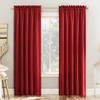 Sun Zero Barrow 2-Pack Energy Saving Rod Pocket Curtain Panel Pair, 54" x 63, Holiday Red view 1