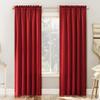 Sun Zero Barrow 2-Pack Energy Saving Rod Pocket Curtain Panel Pair, 54" x 63, Holiday Red view 2