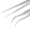 Hyuduo 2Pcs Eyelash Extension Tweezers, Straight Elbow Tip Tweezers Nippers, Stainless Steel Anti-Static Tweezers False Lash Application Tools For Girls Ladies,Tweezers view 3