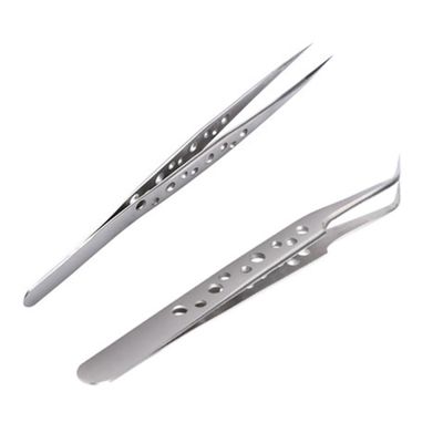 Beavorty 2pcs Nonmagnetic Nail Tweezers Eyebrow Tool Tweezers for Manicure Store Home Use Eyebrow