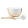 Allayu Sauna Bucket With Long Handle Spoon Health Wellness In Hands Energy Efficient Aluminum Sauna Bucket Tool Sauna Barrels, 5L White view 2